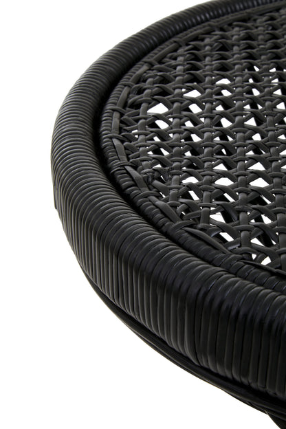 India Black Finish Twisted  Accent Table