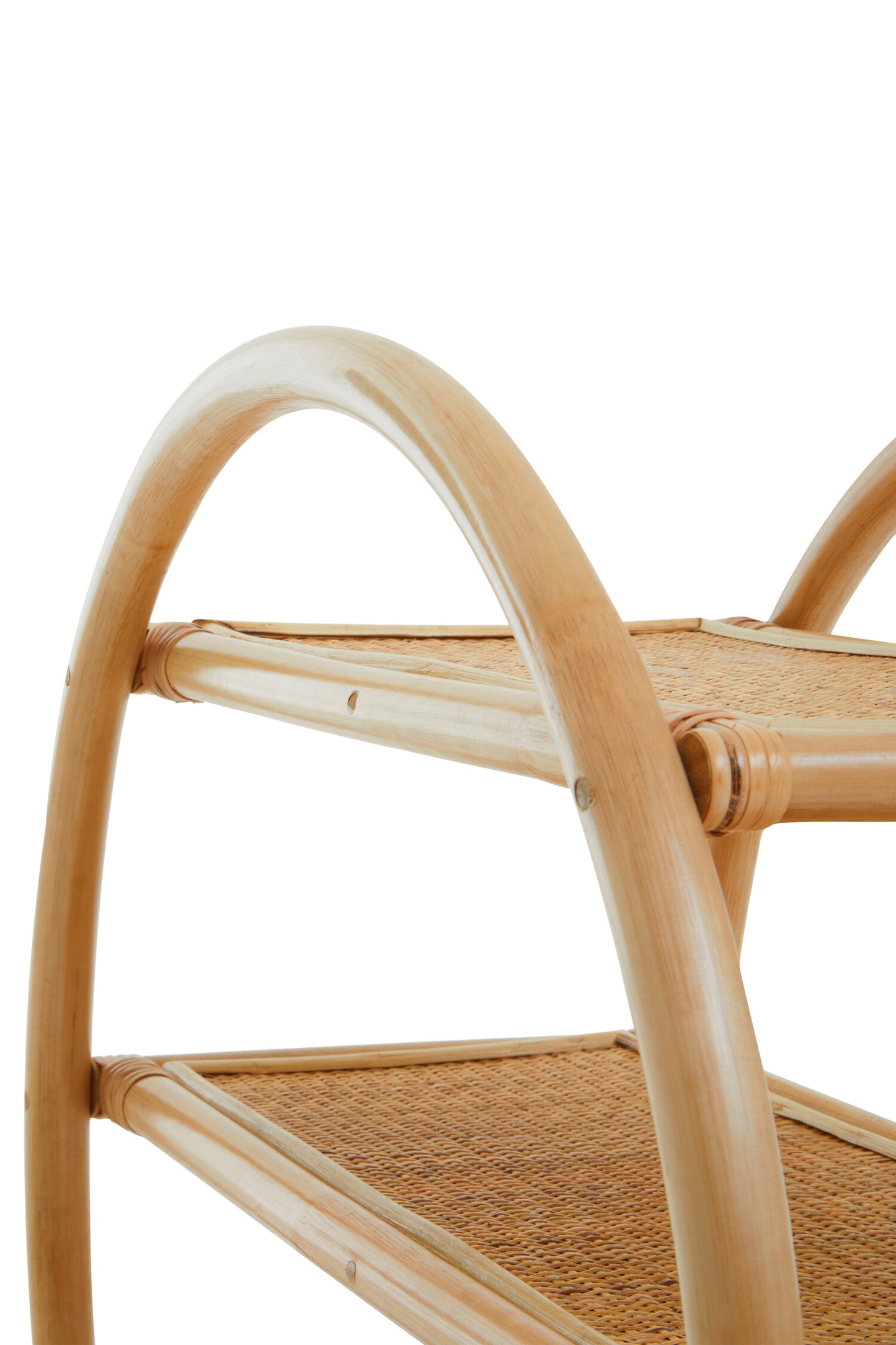 India 3 Tier Natural Rattan Round Shelf Unit