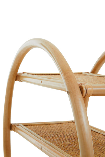 India 3 Tier Natural Rattan Round Shelf Unit