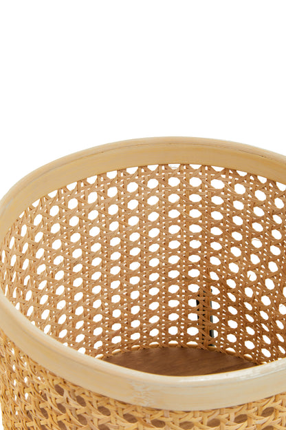 Indy Small Natural Rattan Planter with Metal Stand