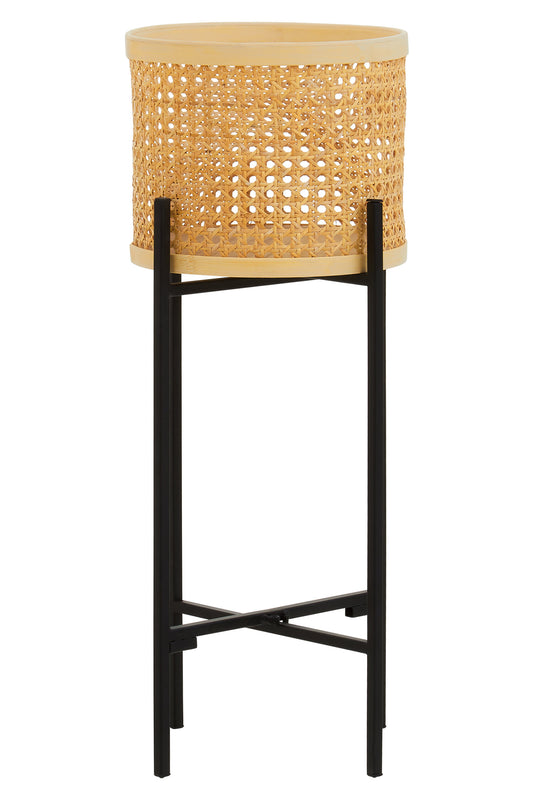 Indy Small Natural Rattan Planter with Metal Stand | Bali & Blue