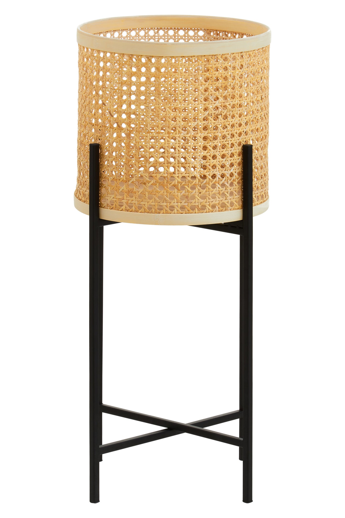 Indy Large Natural Rattan Planter with Metal Stand | Bali & Blue