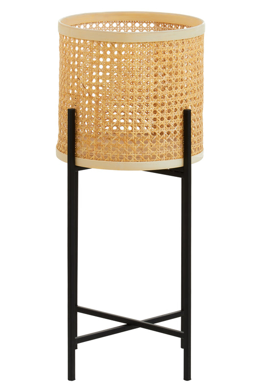 Indy Large Natural Rattan Planter with Metal Stand | Bali & Blue