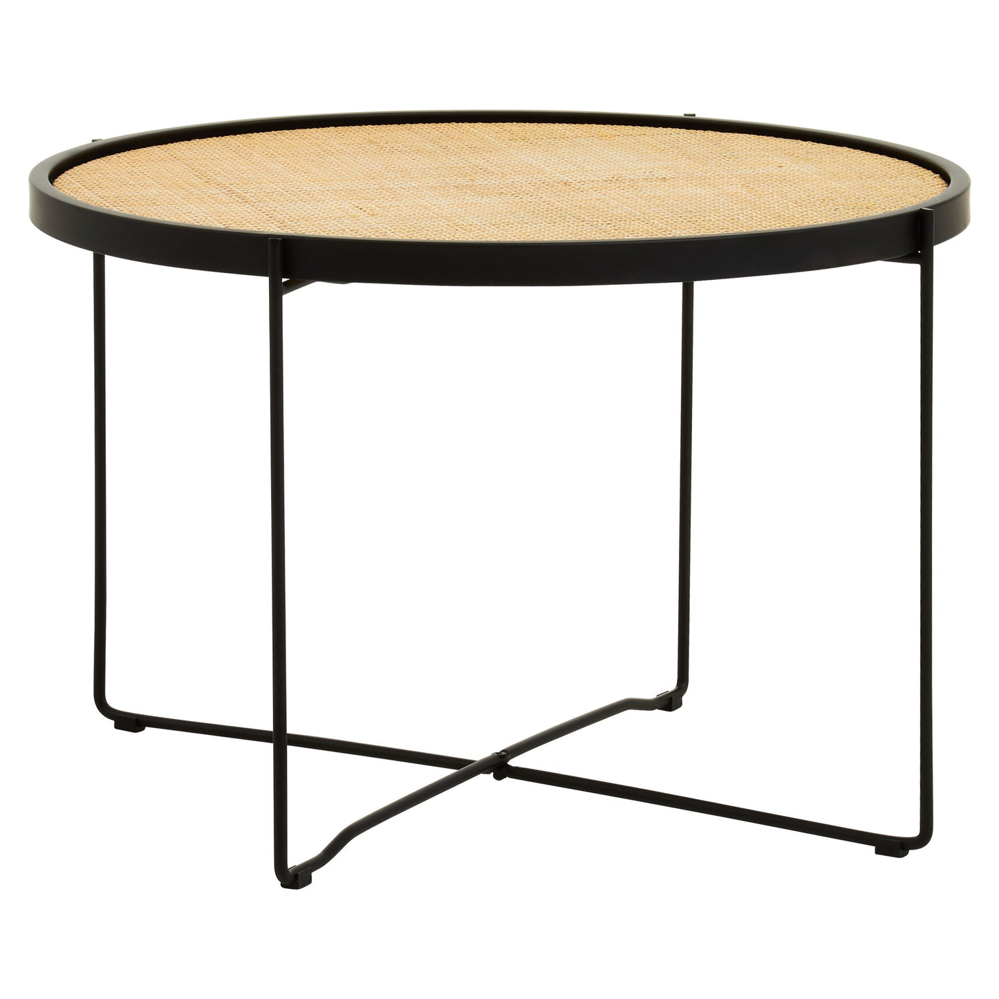 Indy Natural Rattan Industrial Round Coffee Table