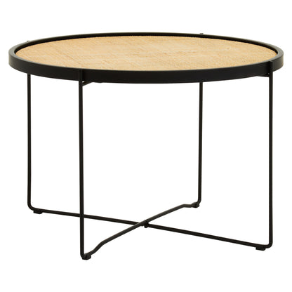 Indy Natural Rattan Industrial Round Coffee Table