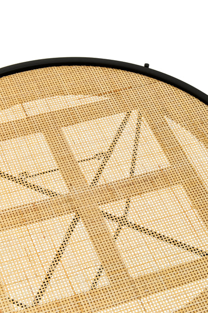 Indy Natural Rattan Industrial Round Coffee Table