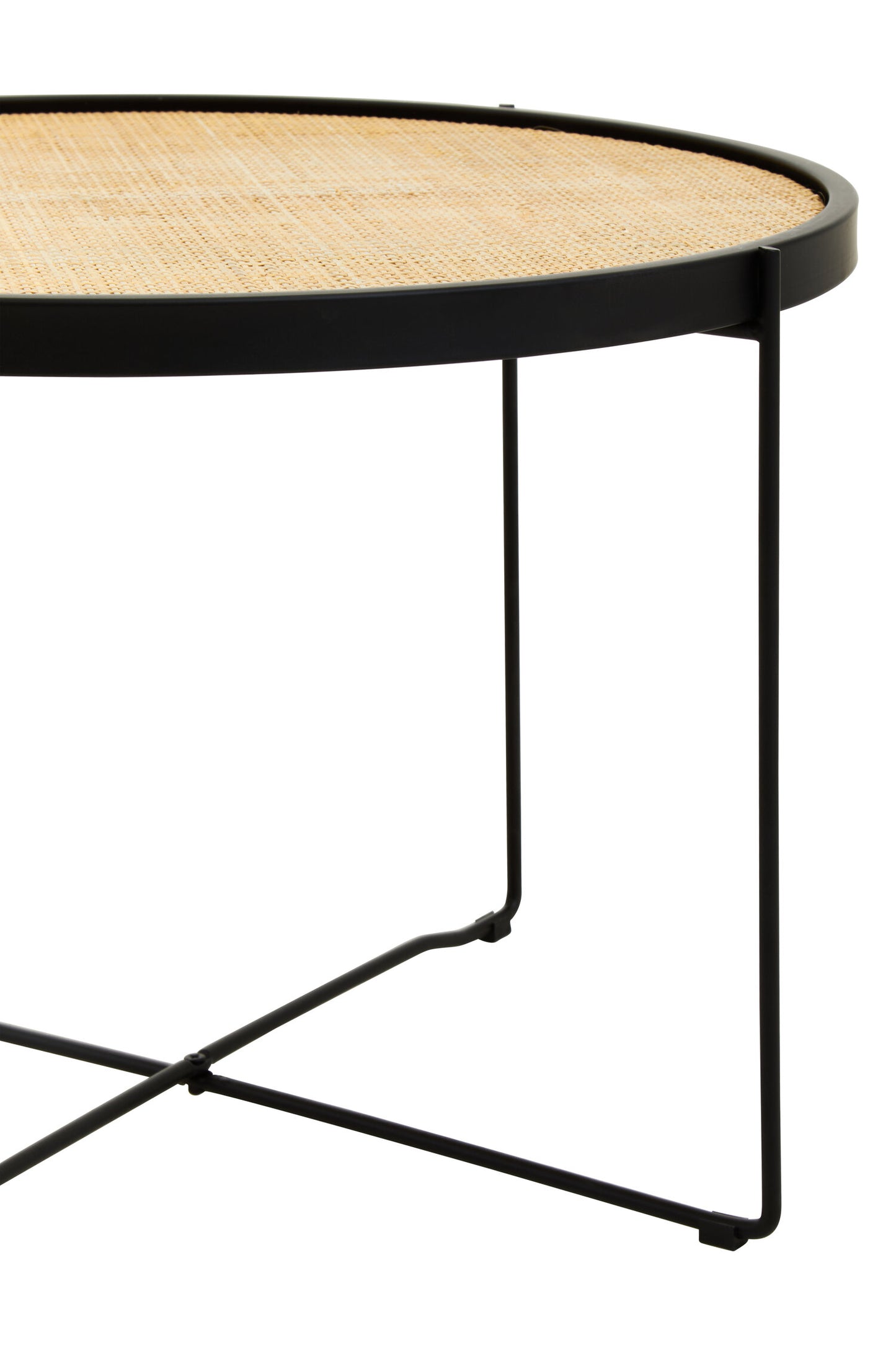 Indy Natural Rattan Industrial Round Coffee Table