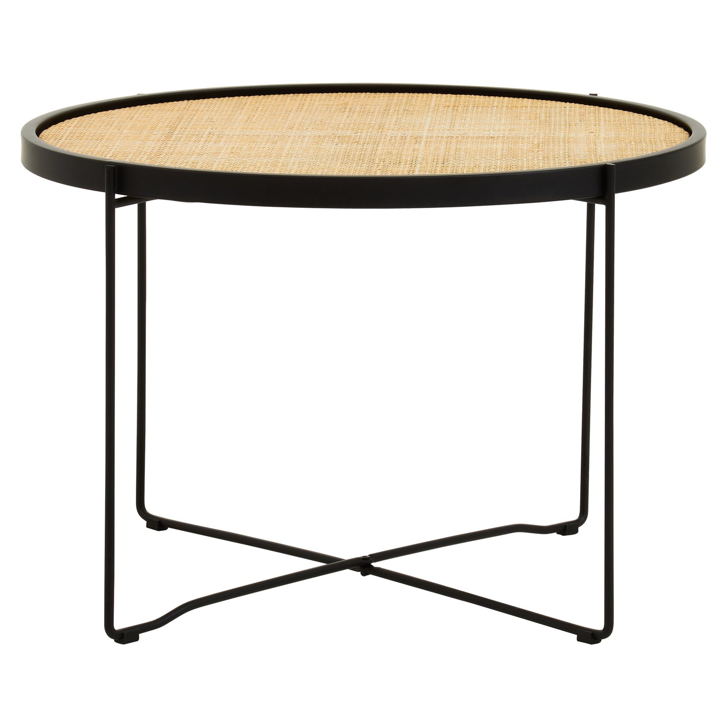 Indy Natural Rattan Industrial Round Coffee Table | Bali & Blue