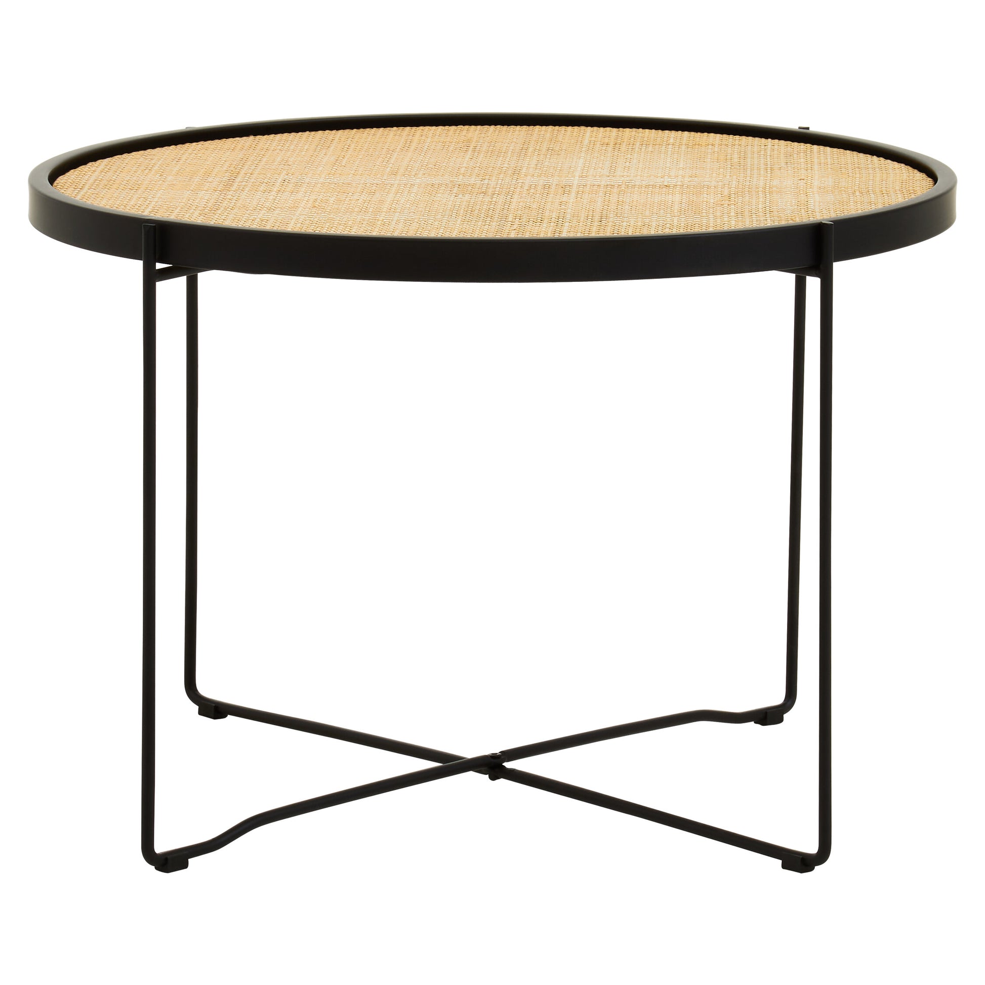 Indy Natural Rattan Industrial Round Coffee Table | Bali & Blue