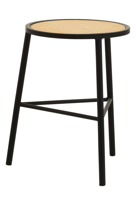 Indy Natural Rattan Industrial Low Seat Bar Stool