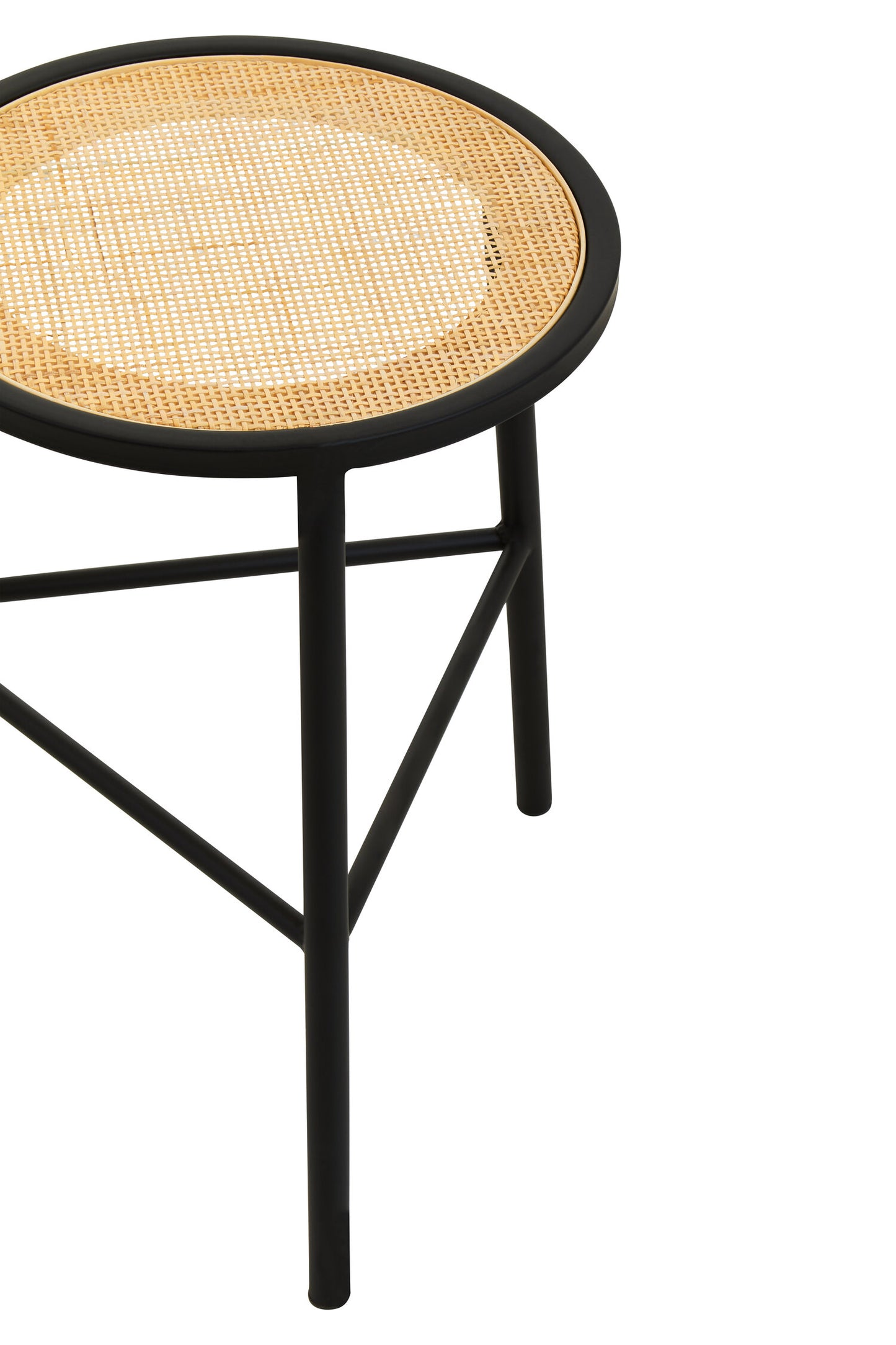 Indy Natural Rattan Industrial Low Seat Bar Stool