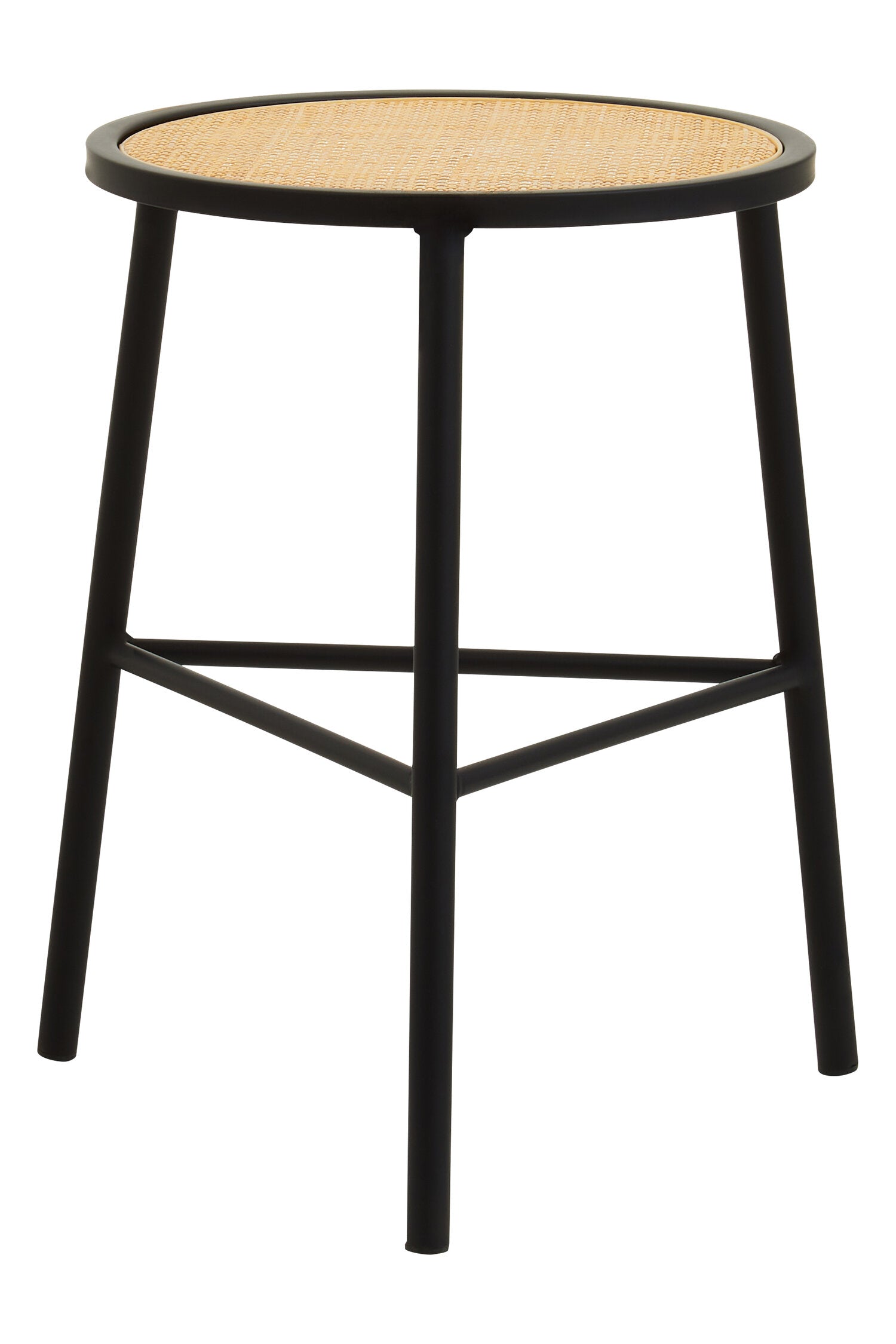 Indy Natural Rattan Industrial Seat Stool | Bali & Blue