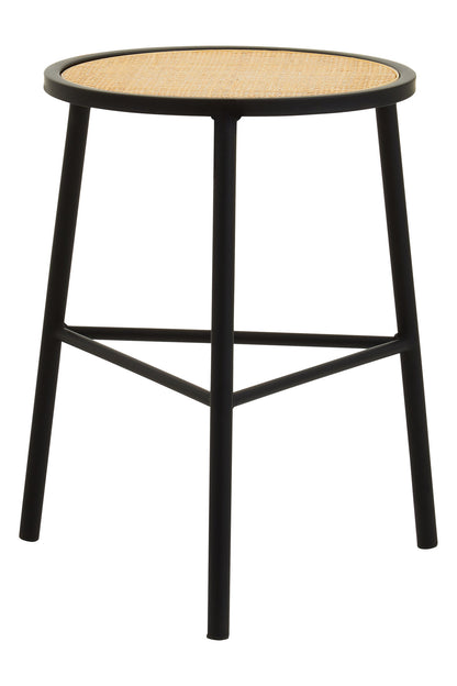 Indy Natural Rattan Industrial Seat Stool | Bali & Blue