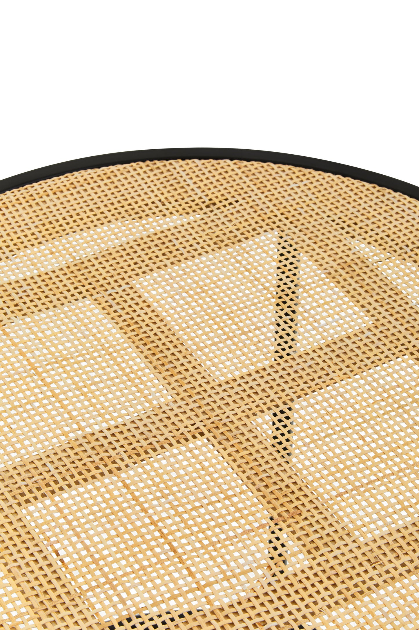 Indy Natural Rattan Industrial Round Side Table