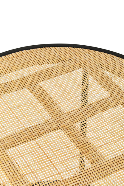 Indy Natural Rattan Industrial Round Side Table