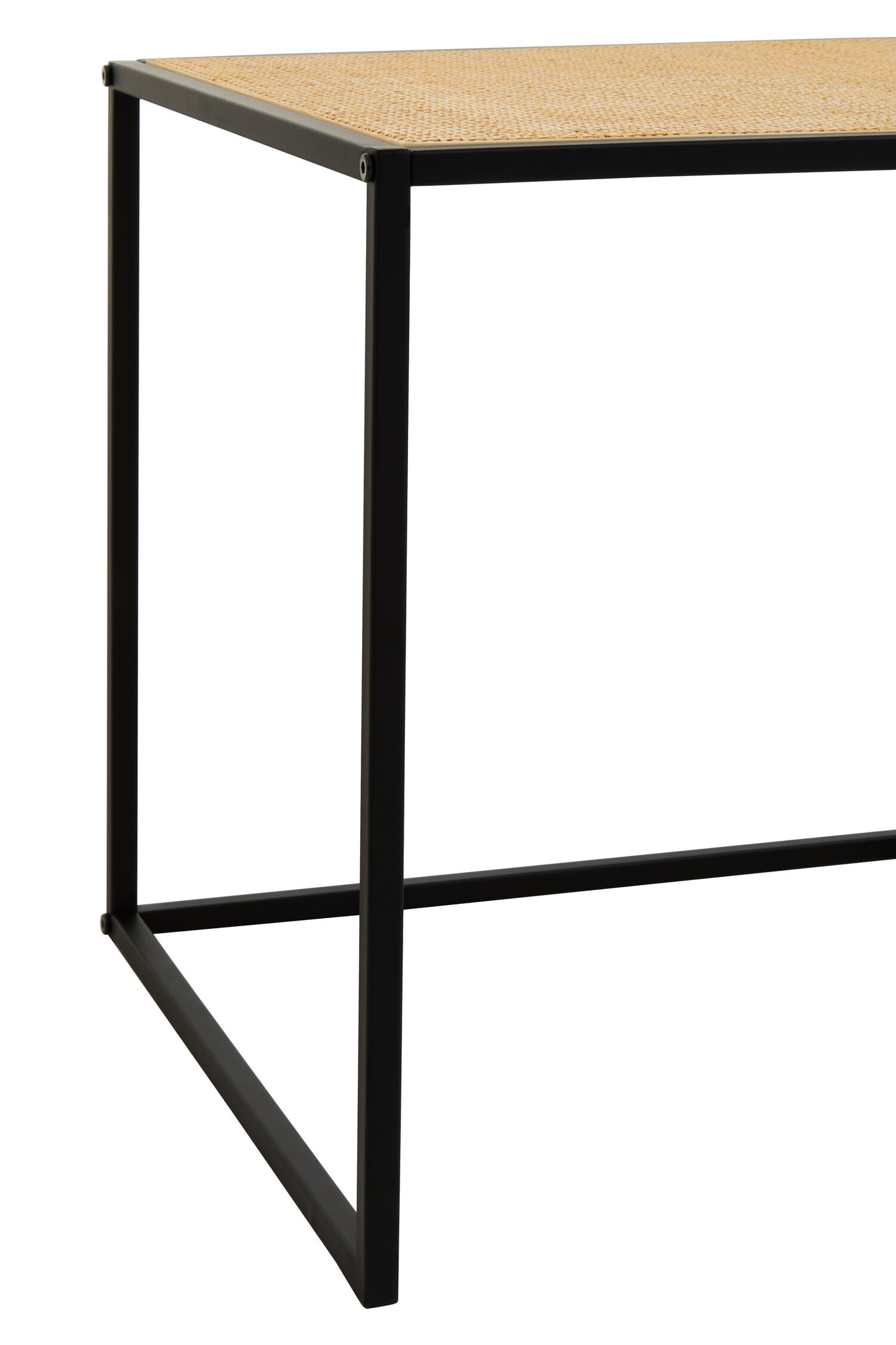 Indy Natural Rattan Industrial Square Side Table