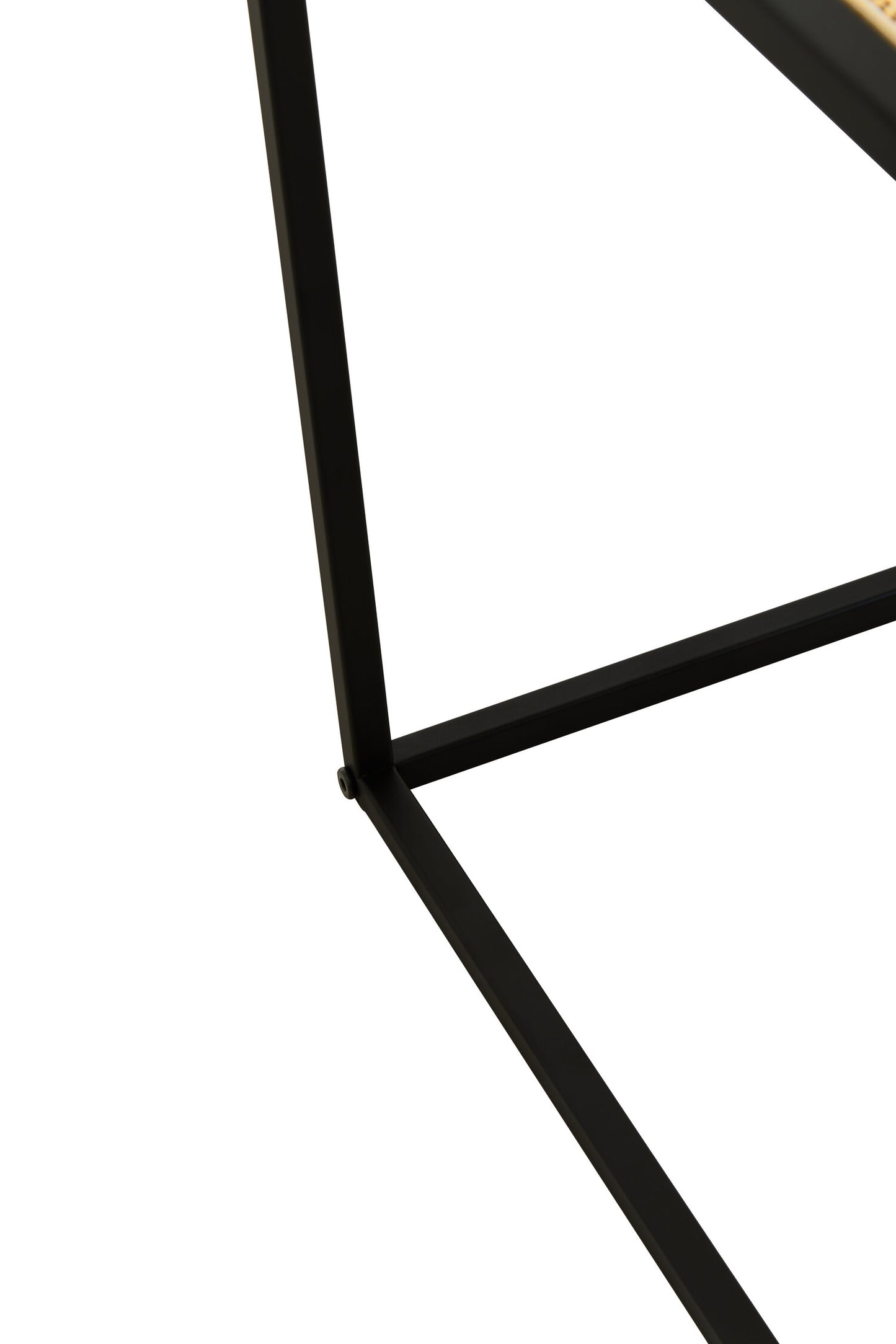 Indy Natural Rattan Industrial Square Side Table