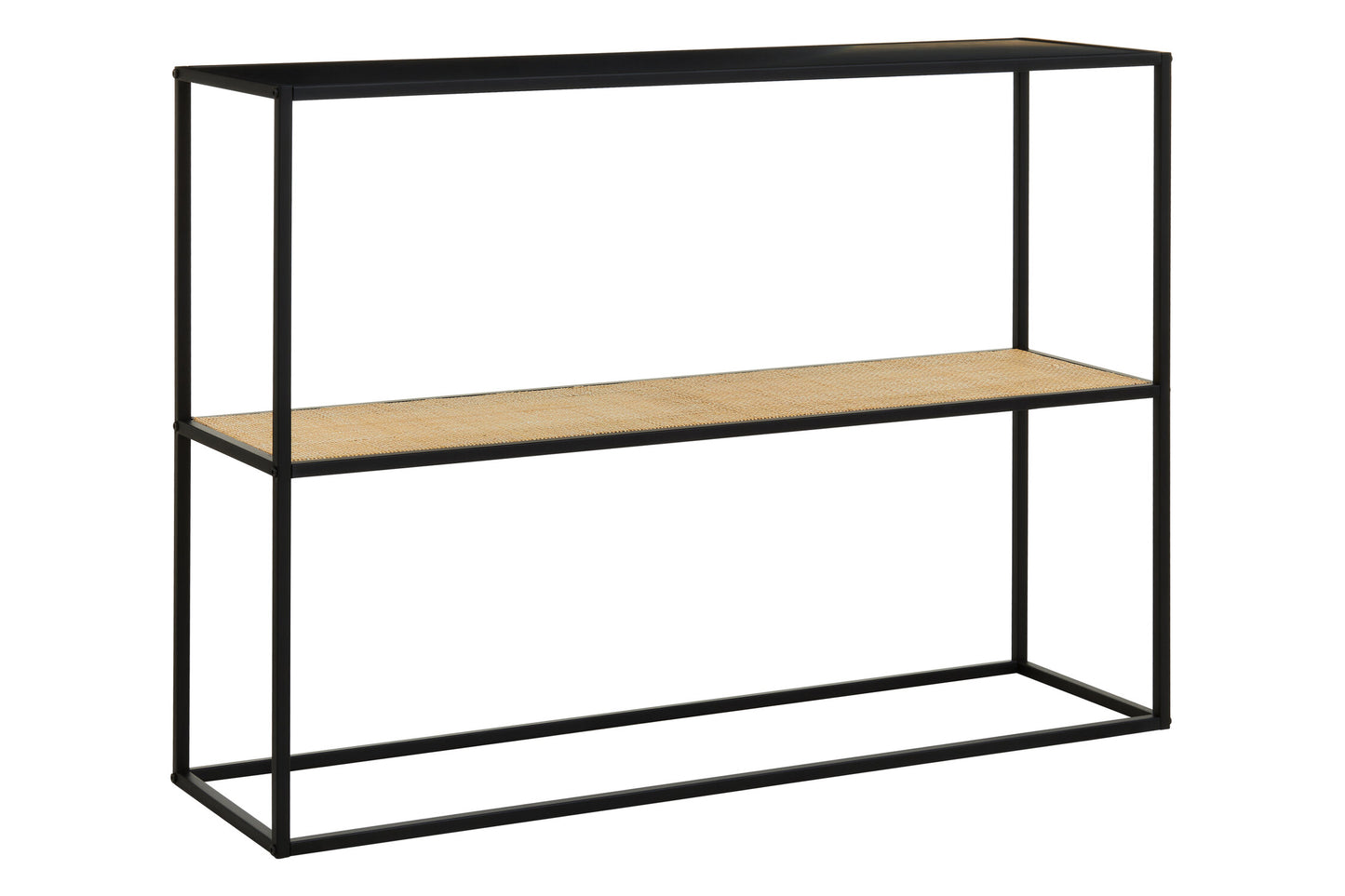 Indy 2 Tier Rattan And Metal Console Table