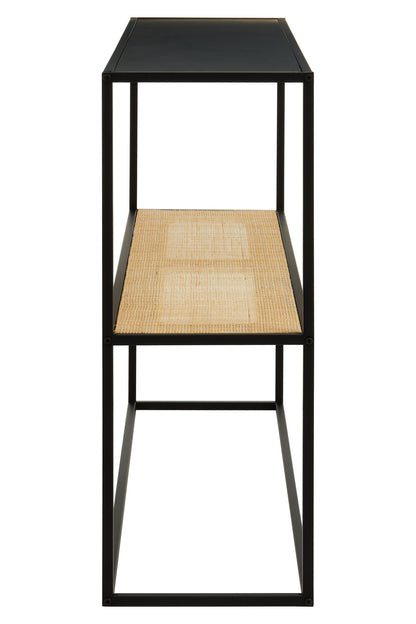 Indy 2 Tier Rattan And Metal Console Table