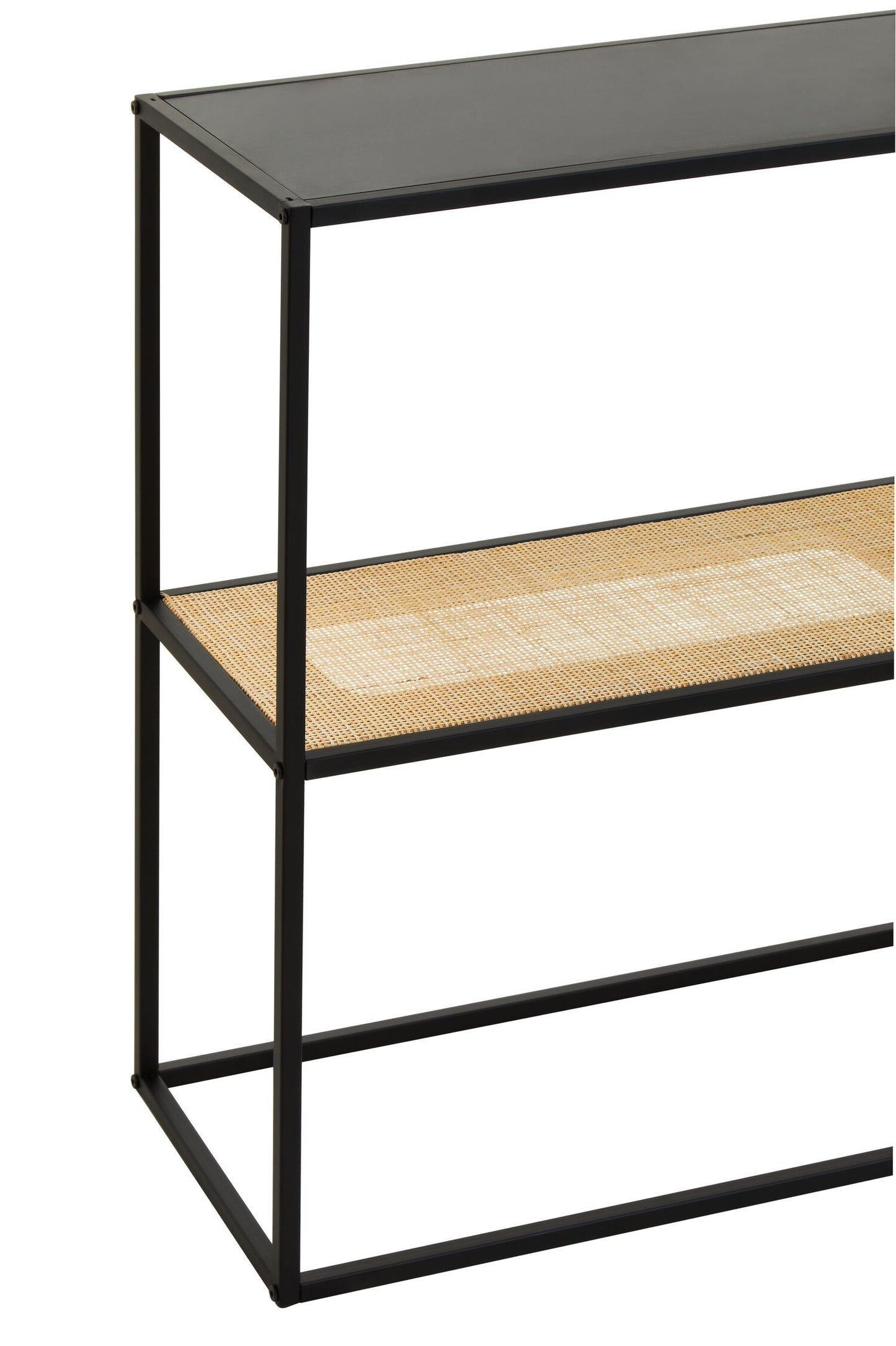 Indy 2 Tier Rattan And Metal Console Table