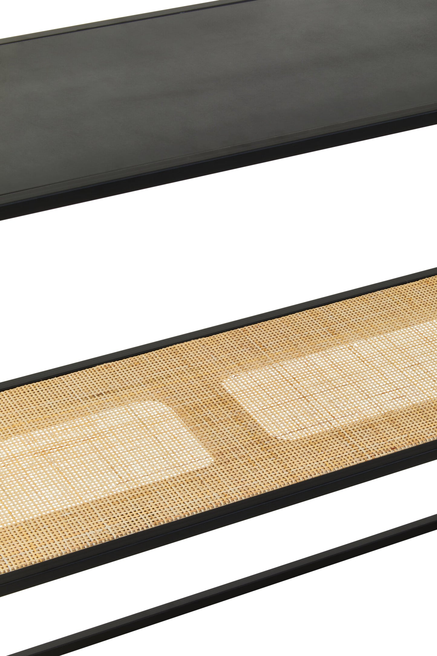 Indy 2 Tier Rattan And Metal Console Table