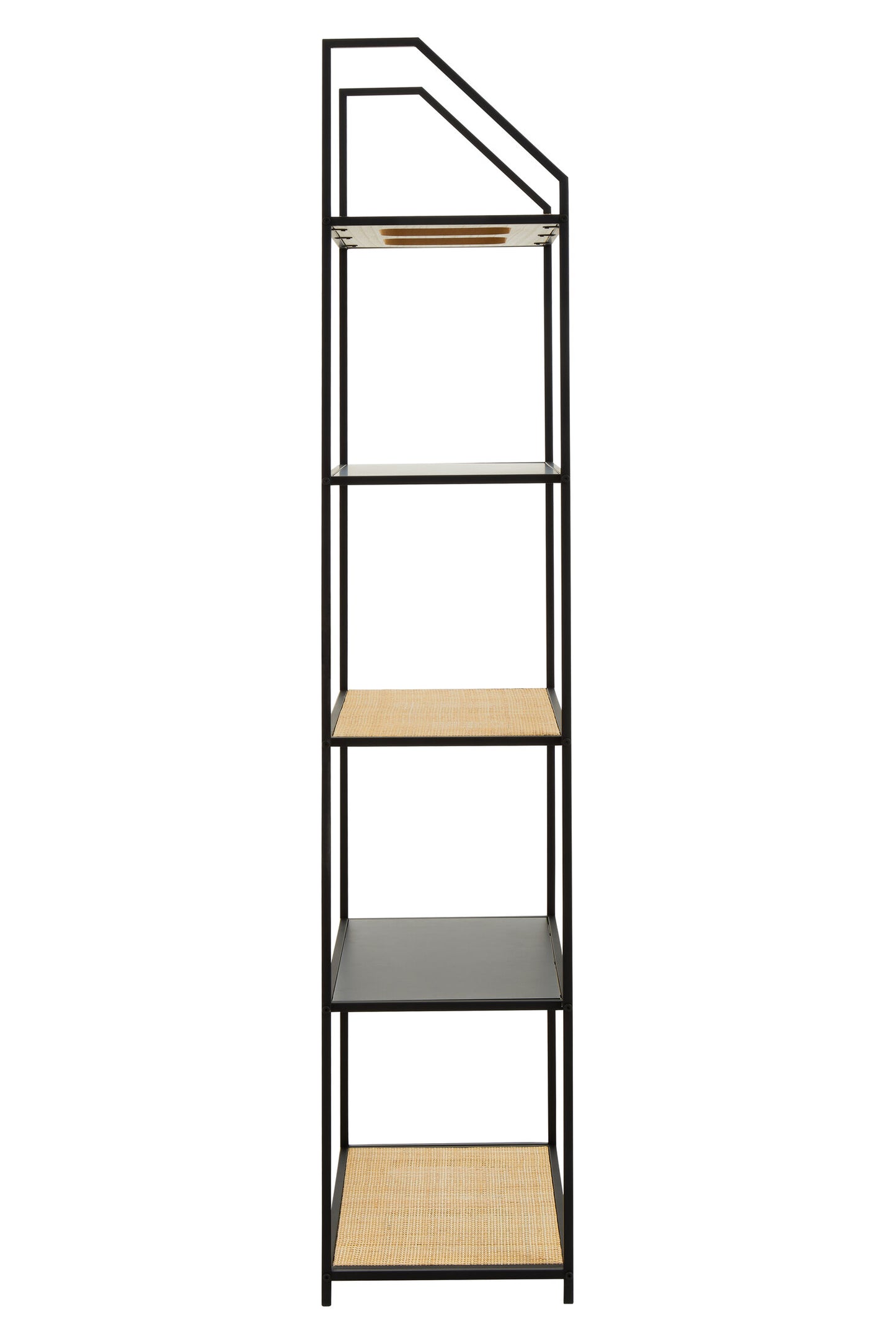 Indy Natural Rattan Industrial Five Tier Shelving Unit