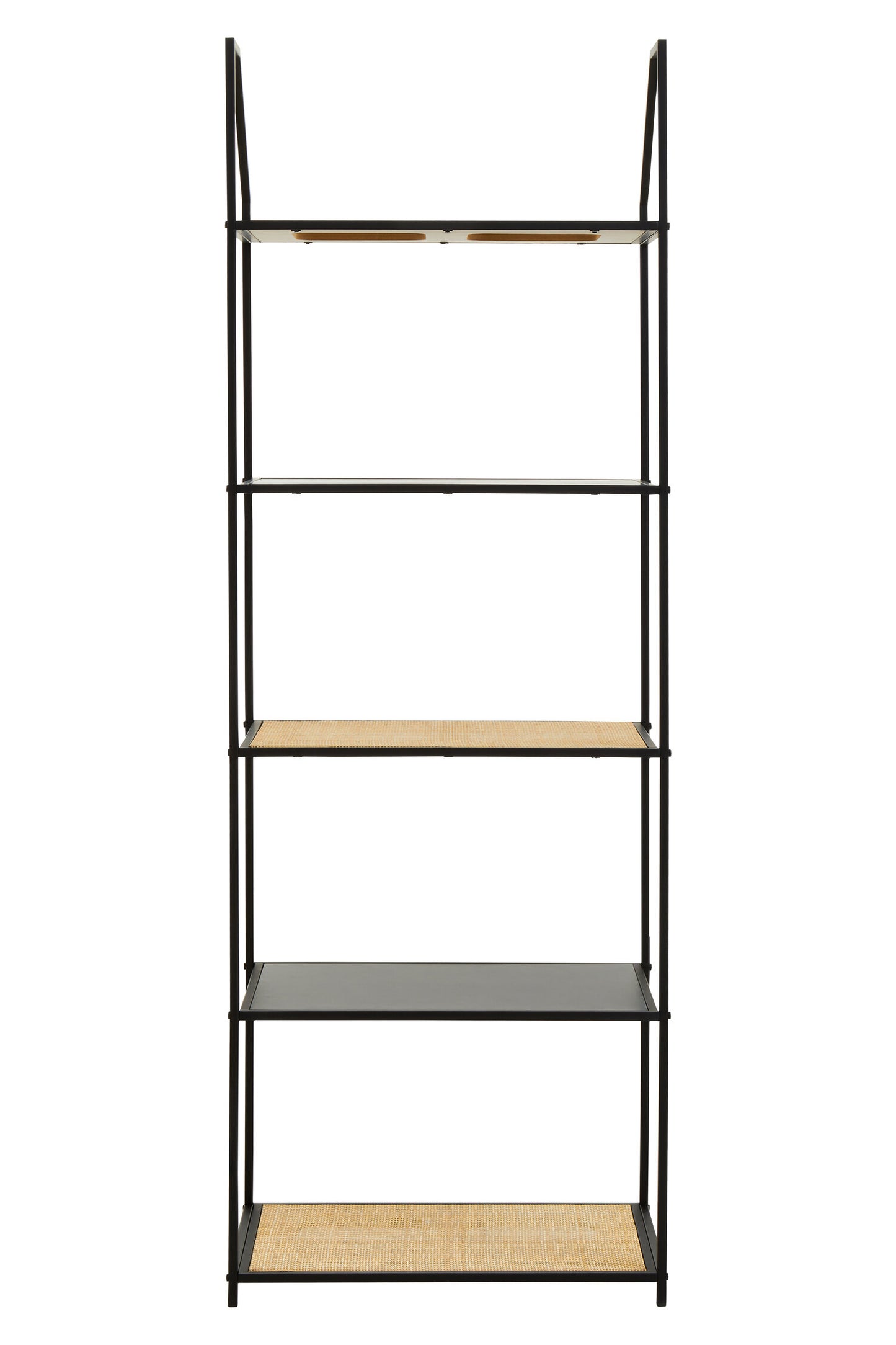 Indy Natural Rattan Industrial Five Tier Shelving Unit