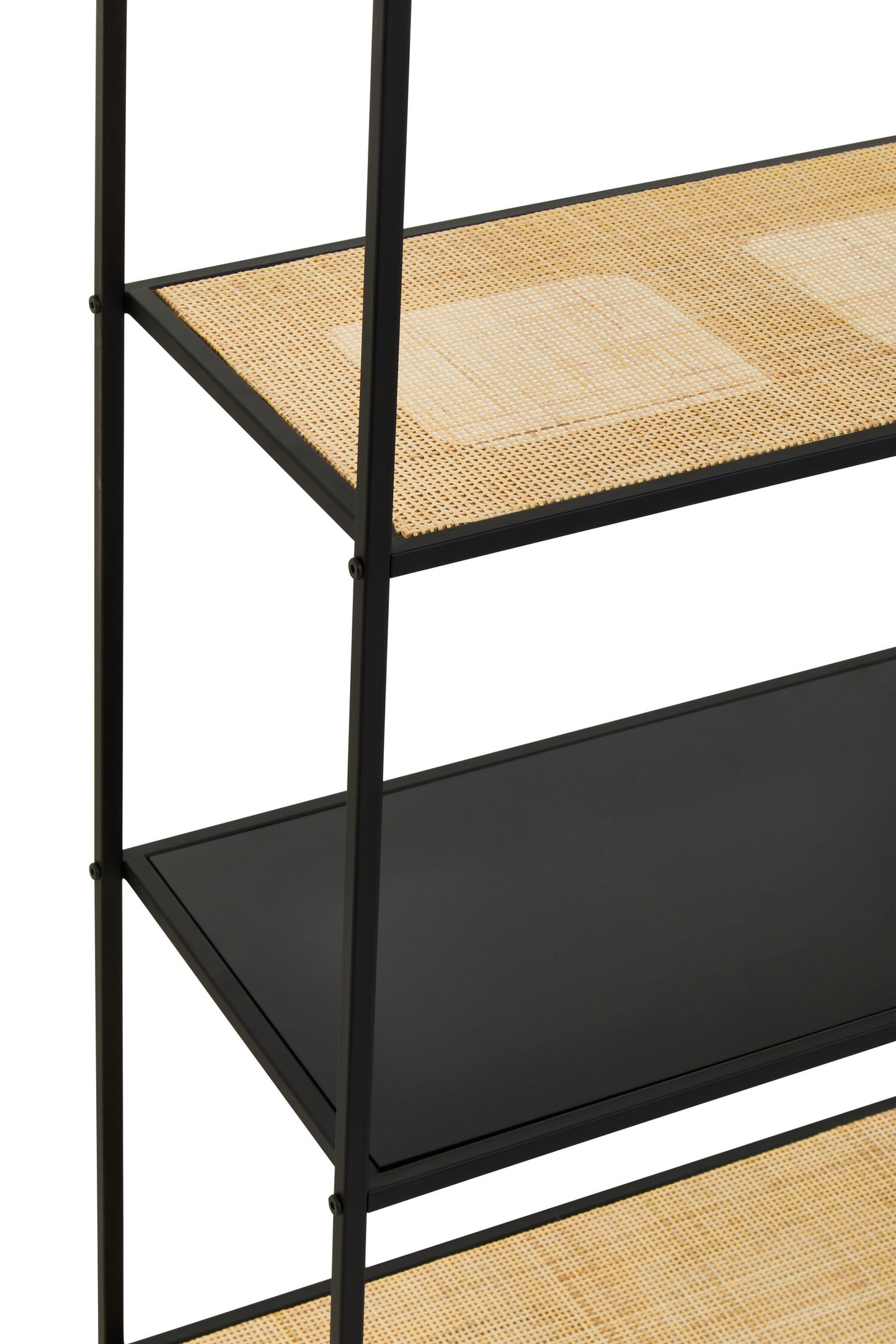 Indy Natural Rattan Industrial Five Tier Shelving Unit