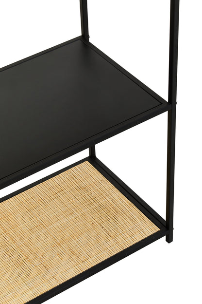 Indy Natural Rattan Industrial Five Tier Shelving Unit