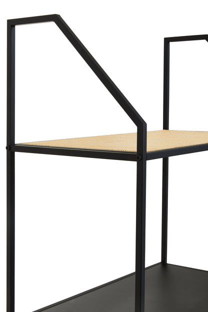 Indy Natural Rattan Industrial Five Tier Shelving Unit