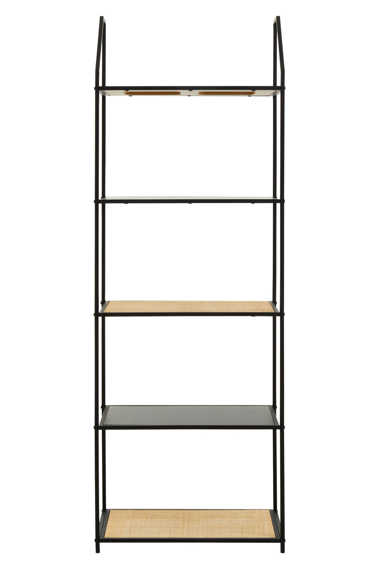 Indy Natural Rattan Industrial Five Tier Shelving Unit | Bali & Blue