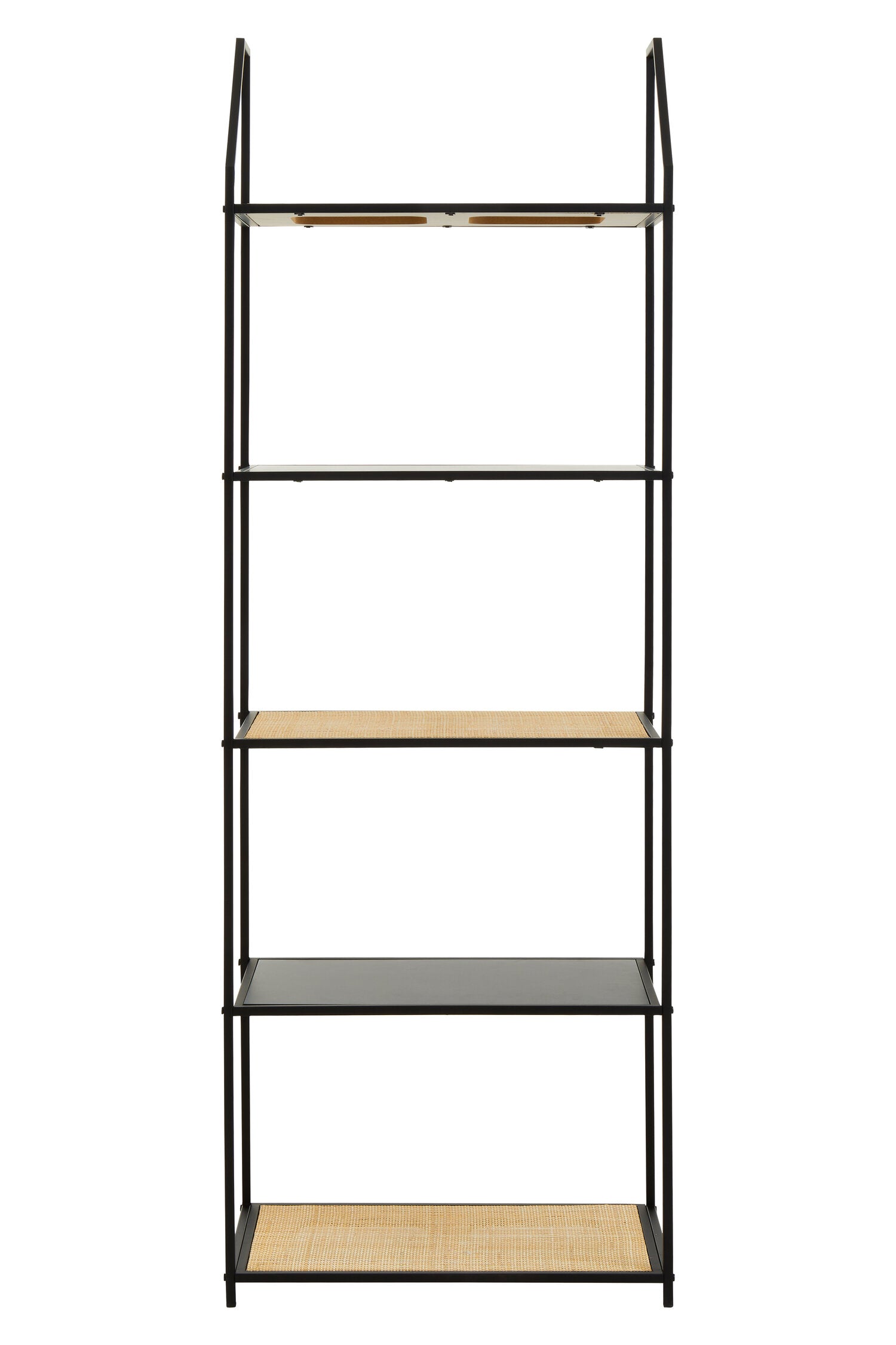Indy Natural Rattan Industrial Five Tier Shelving Unit | Bali & Blue