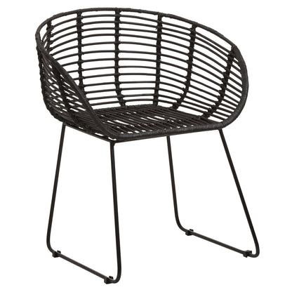 Napa Black Natural Rattan Boho Accent Chair