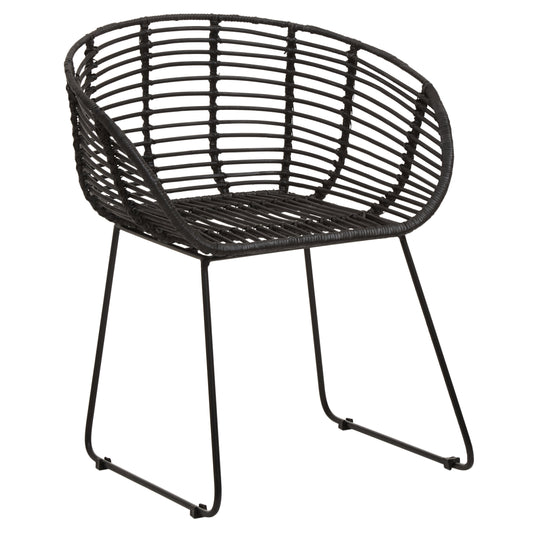 Napa Black Natural Rattan Boho Accent Chair