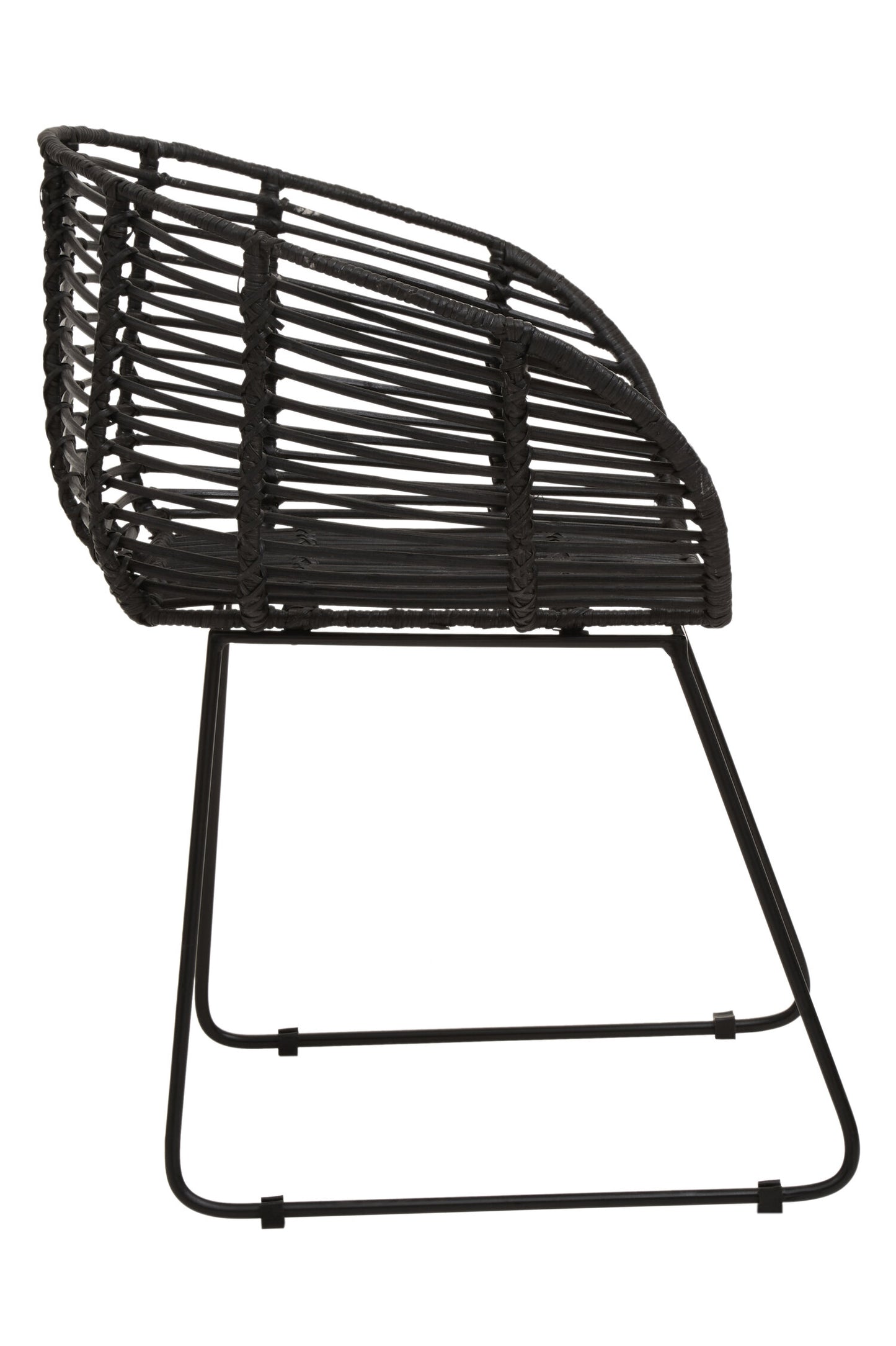 Napa Black Natural Rattan Boho Accent Chair