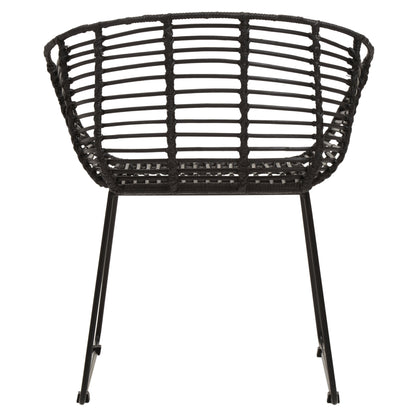 Napa Black Natural Rattan Boho Accent Chair