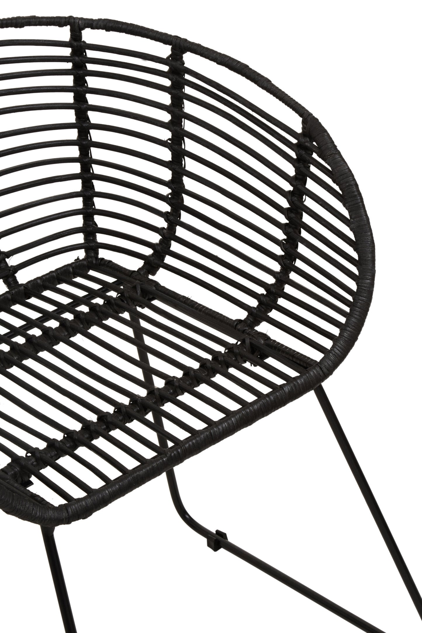 Napa Black Natural Rattan Boho Accent Chair