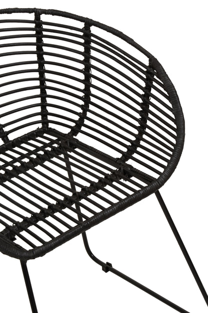 Napa Black Natural Rattan Boho Accent Chair