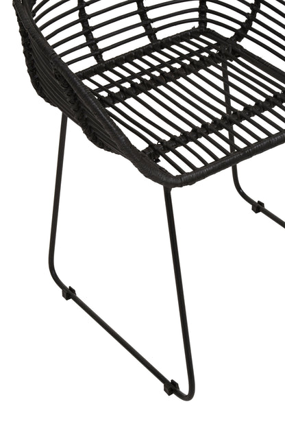 Napa Black Natural Rattan Boho Accent Chair