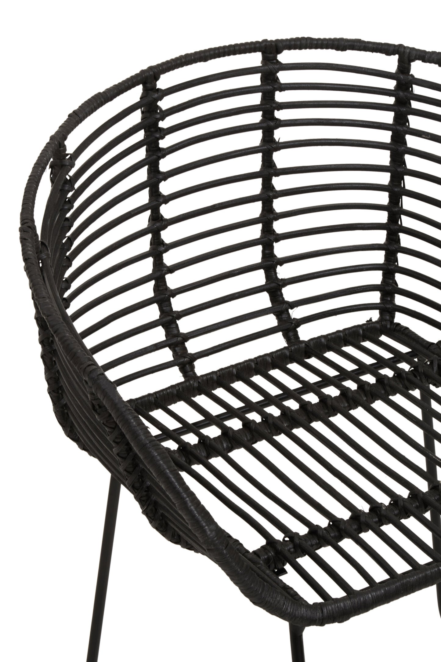 Napa Black Natural Rattan Boho Accent Chair