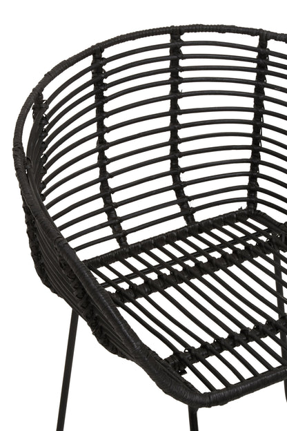 Napa Black Natural Rattan Boho Accent Chair