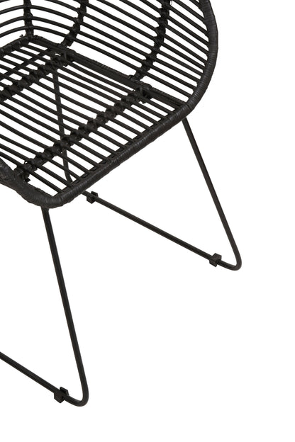Napa Black Natural Rattan Boho Accent Chair
