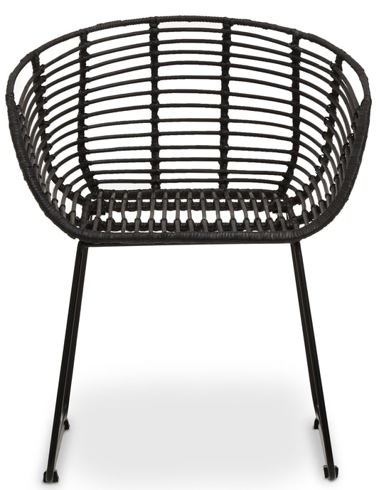 Napa Black Natural Rattan Boho Accent Chair | Bali & Blue