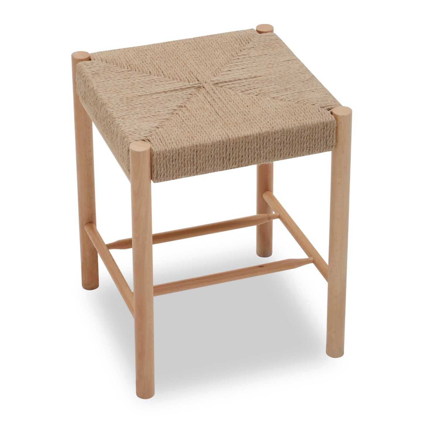 Bali Natural Rope Beechwood Boho Bar Stool