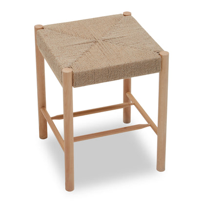 Bali Natural Rope Beechwood Boho Bar Stool