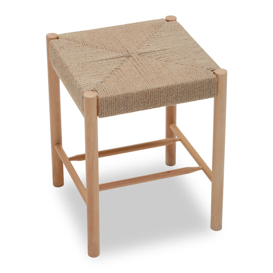 Bali Natural Rope Beechwood Boho Bar Stool