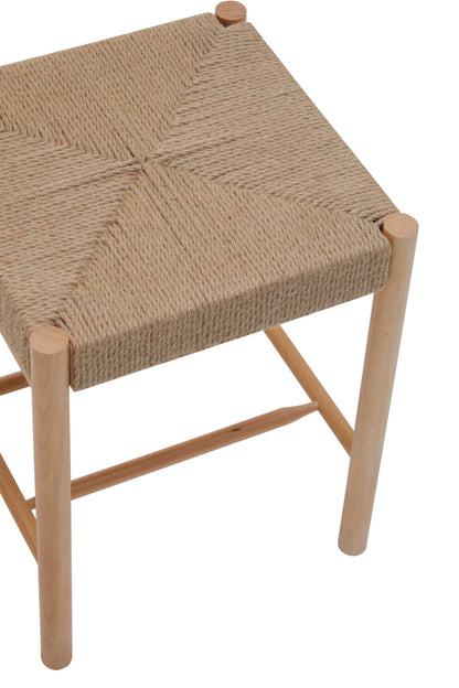 Bali Natural Rope Beechwood Boho Bar Stool