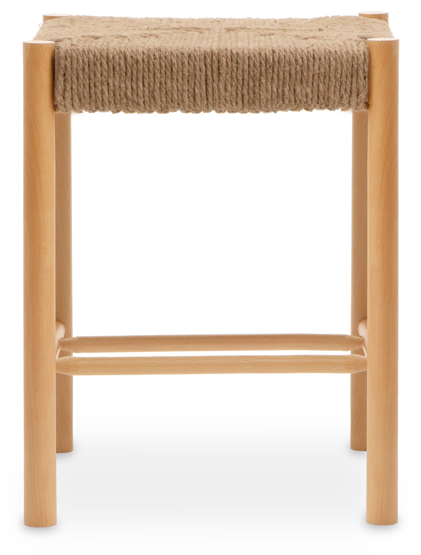 Bali Natural Rope Beechwood Boho Bar Stool | Bali & Blue