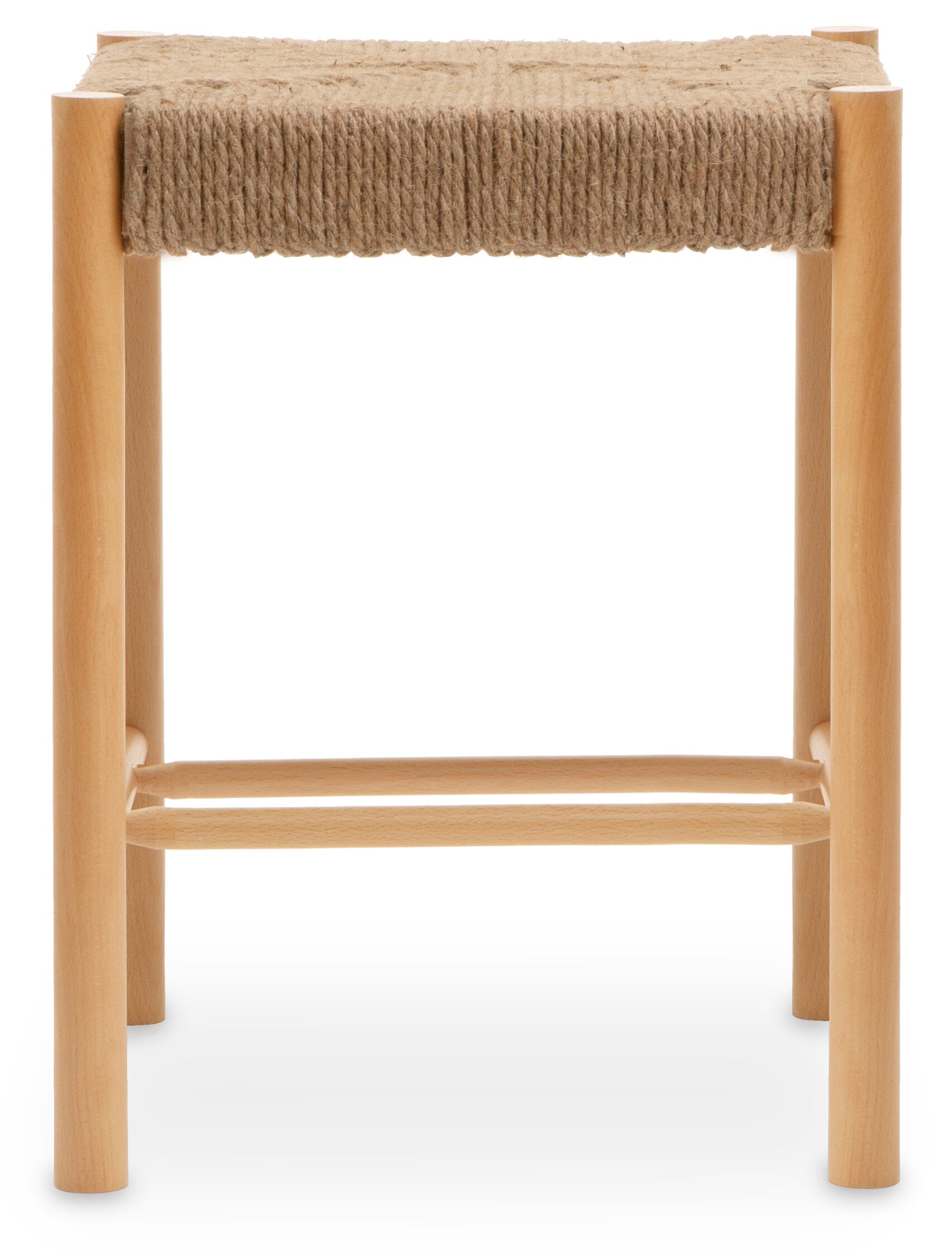 Bali Natural Rope Beechwood Boho Bar Stool | Bali & Blue