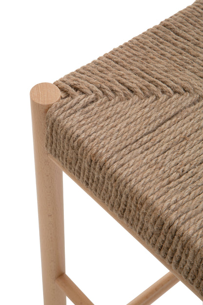 Bali Natural Rope Weave Small Boho Bench